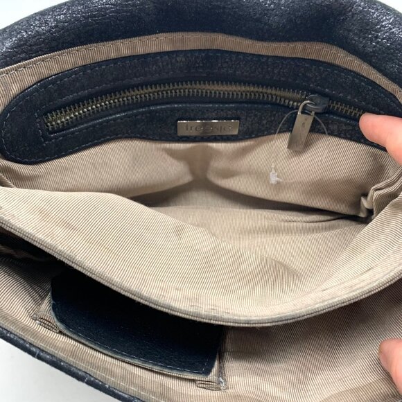 Treesje Black Leather Suede Buckle Clutch - Picture 10 of 10